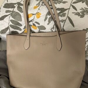 Kate Spade Beige Leather Tote Bag